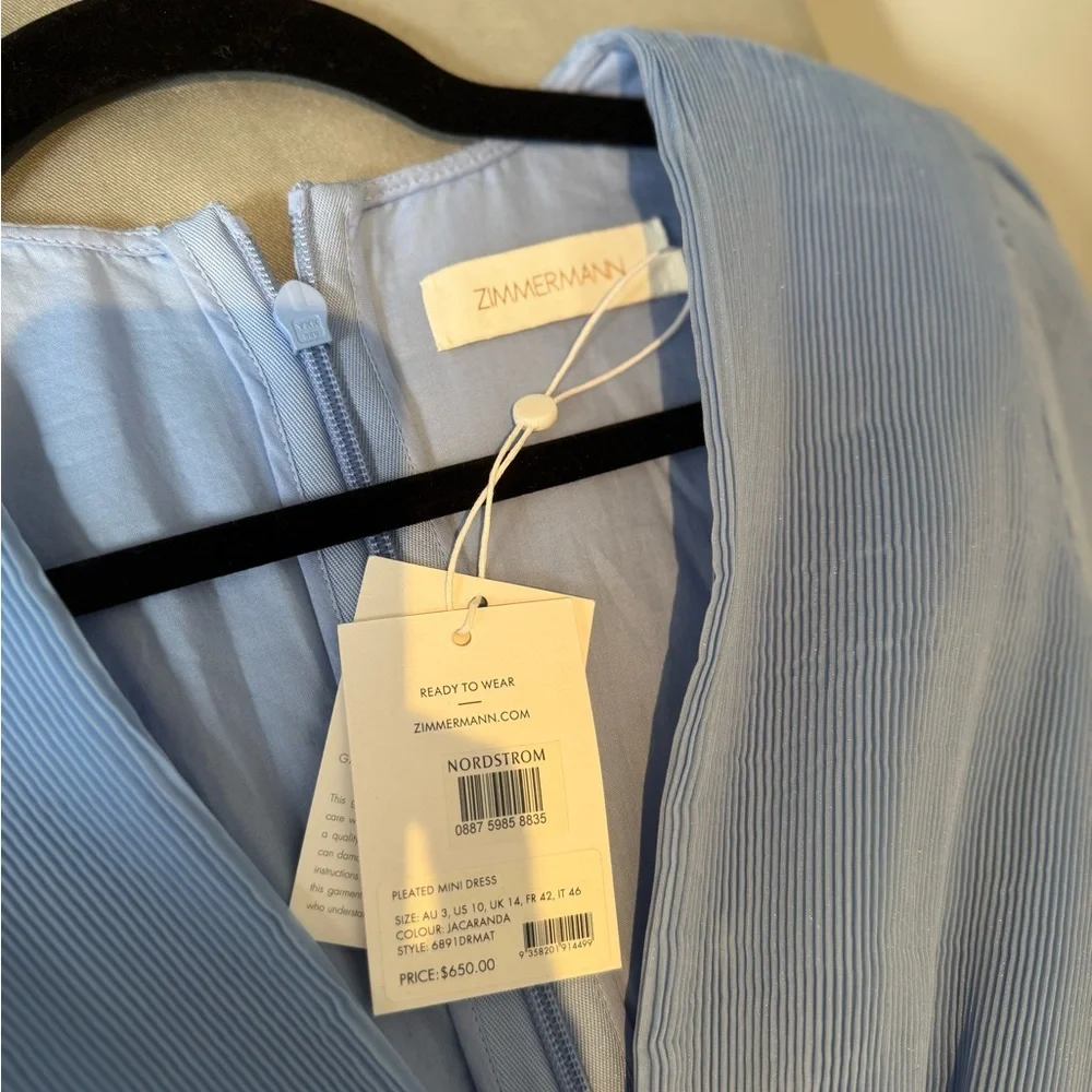 Zimmermann Light Blue Mini Dress - Picture 2 of 5